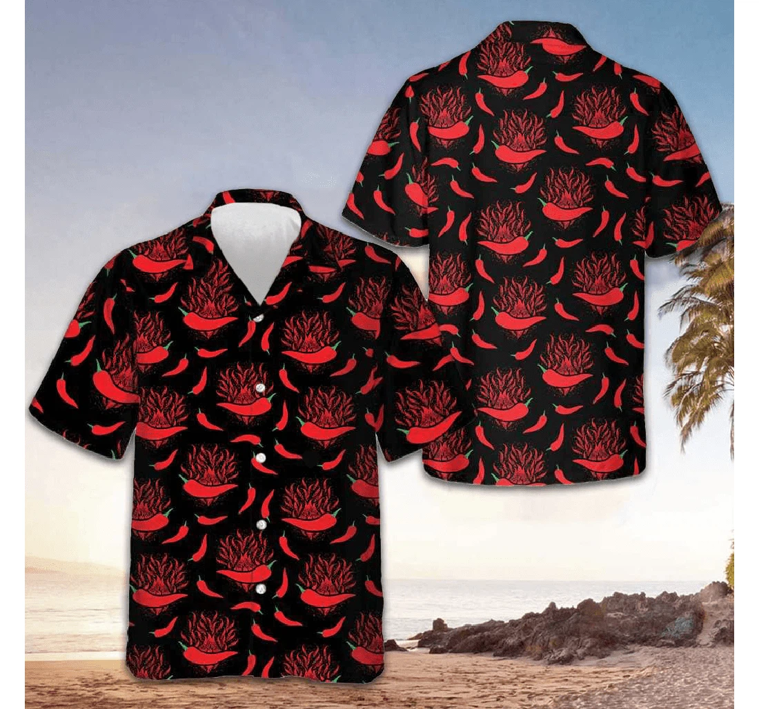 Personalized Red Hot Chilli Pepper Gifts Dude Hawaiian Shirt, Button Up Aloha Shirt For Men, Women