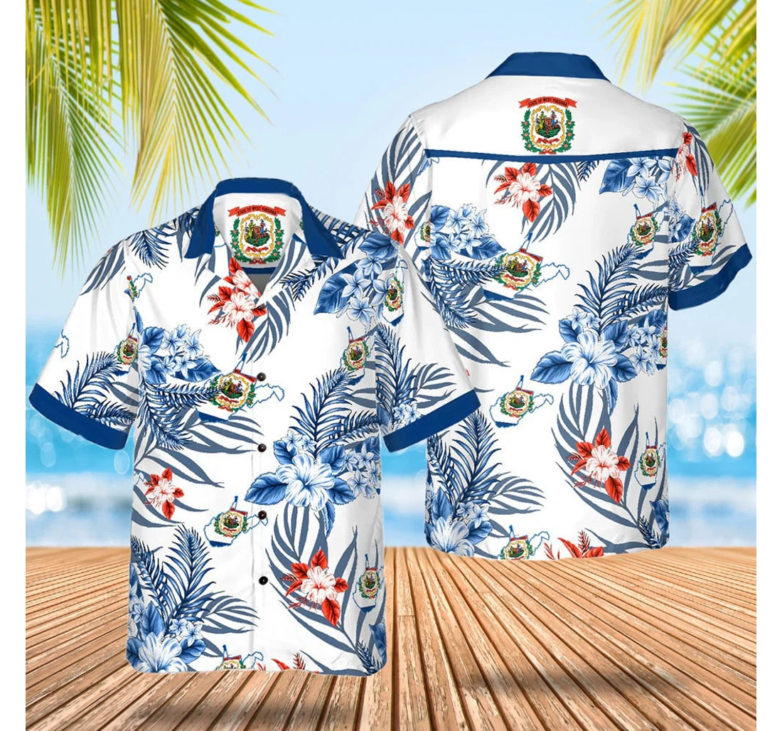 Personalized West Virginia Proud Cool Big Brother Gift Hawaiian Shirt, Button Up Aloha Shirt For Men, Women