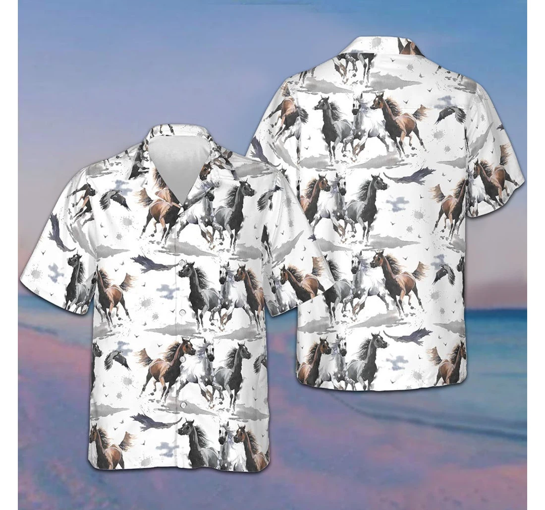 Personalized Racing Horses Gifts Horse Lovers Hawaiian Shirt, Button Up Aloha Shirt For Men, Women