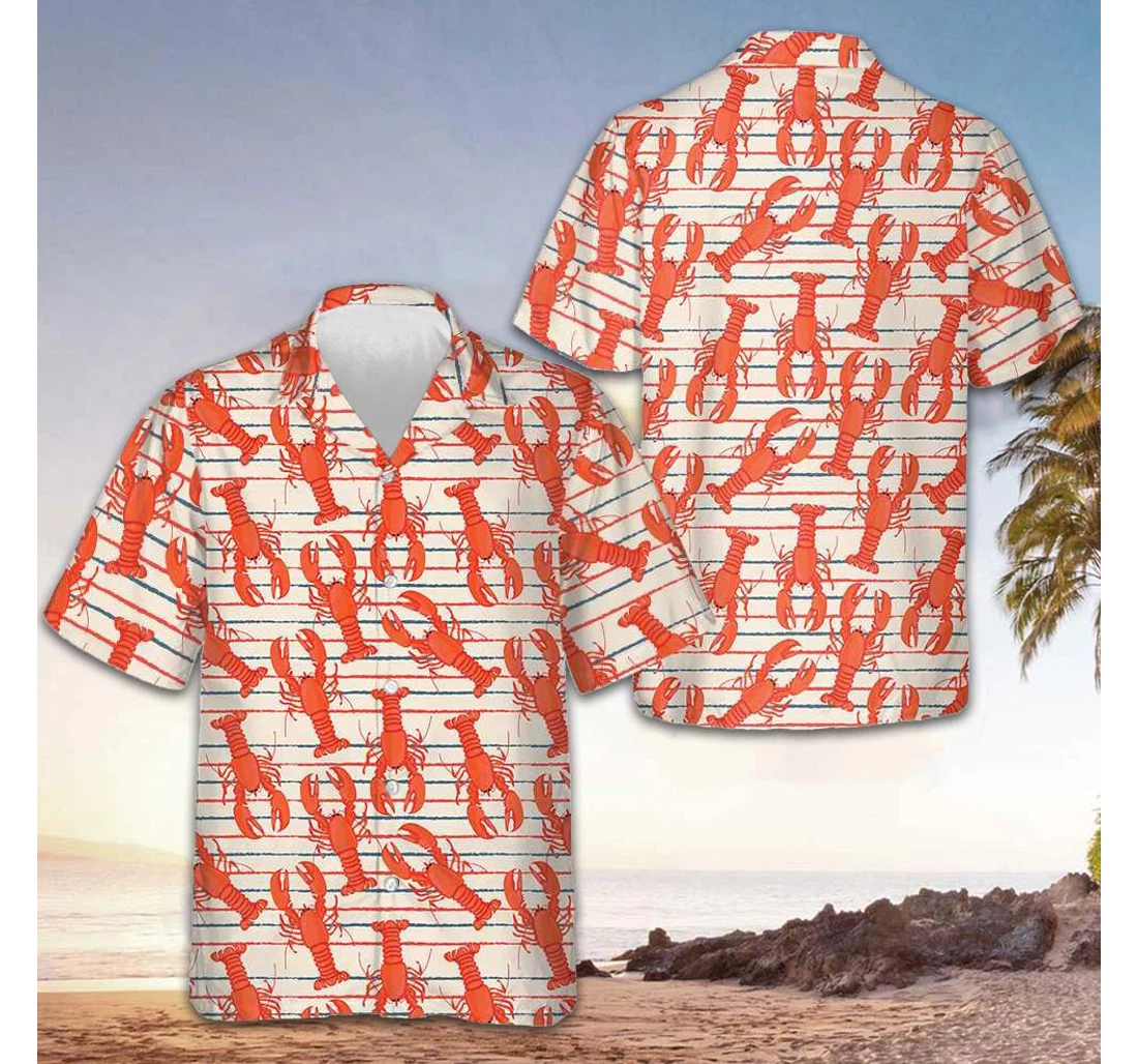 Personalized Red Lobster Gifts Lobster Lovers Hawaiian Shirt, Button Up Aloha Shirt For Men, Women