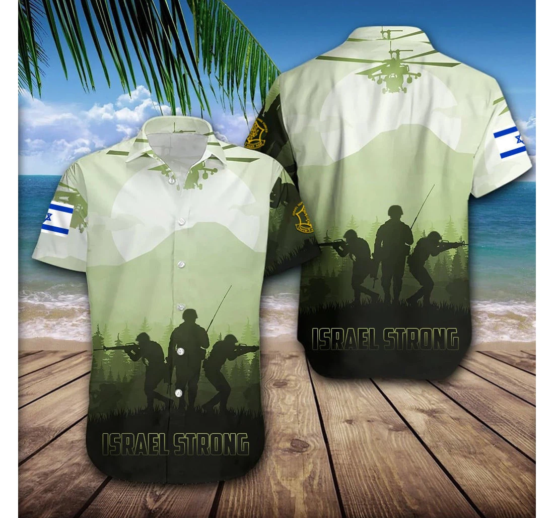 Personalized Israel Strong Israeli Army I Stand With You Israel Clothing Hawaiian Shirt, Button Up Aloha Shirt For Men, Women