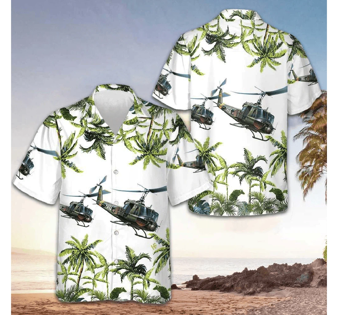 Personalized United States Army Helicopter Gifts Army Hawaiian Shirt, Button Up Aloha Shirt For Men, Women