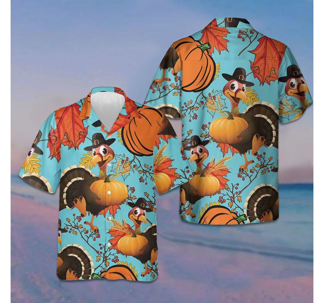 Personalized Turkey Thanksgiving Thanksgiving Gifts Friends Hawaiian Shirt, Button Up Aloha Shirt For Men, Women