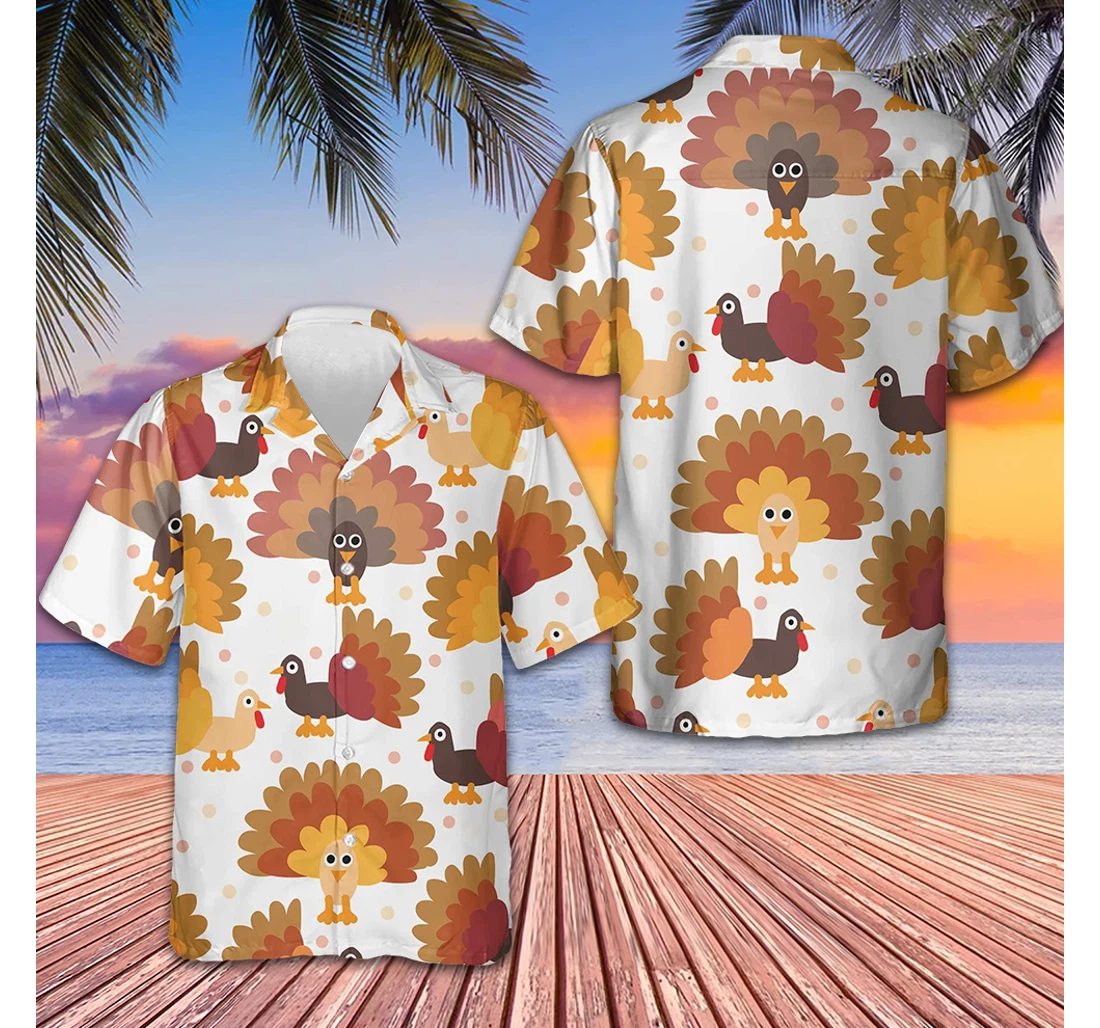 Personalized Lots Of Turkeys Thanksgiving Turkey Thanksgiving Gift Ideas Hawaiian Shirt, Button Up Aloha Shirt For Men, Women