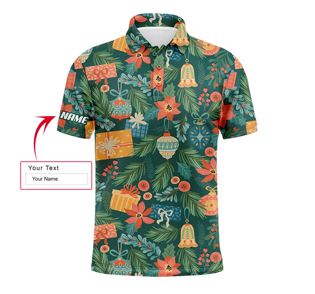 Personalized Christmas Christmas Toys And Pattern Custom Name Apparel Personalized Friends - Polo Shirt