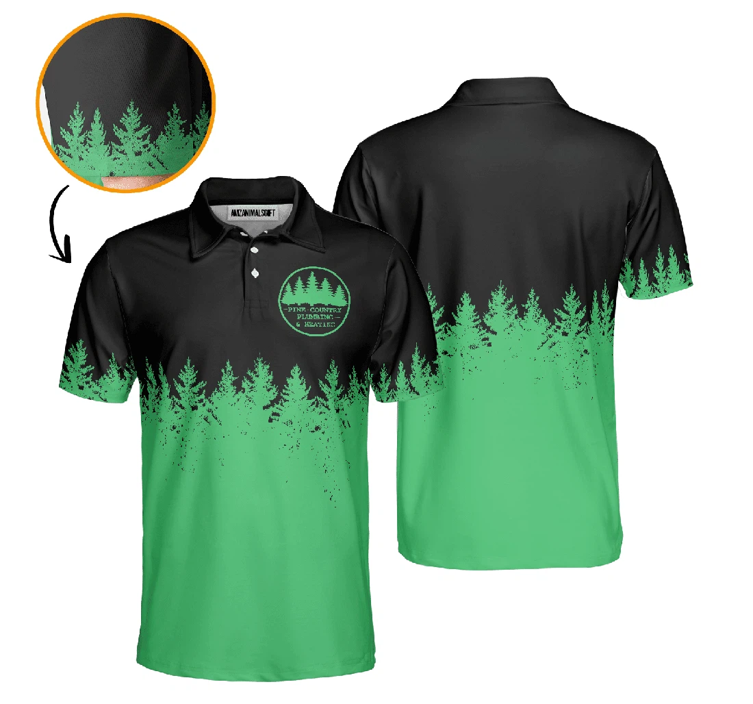 Personalized Golf Stupid Tree Funny Definition Black And Green Pine Forest Perfect Golfers - Polo Shirt
