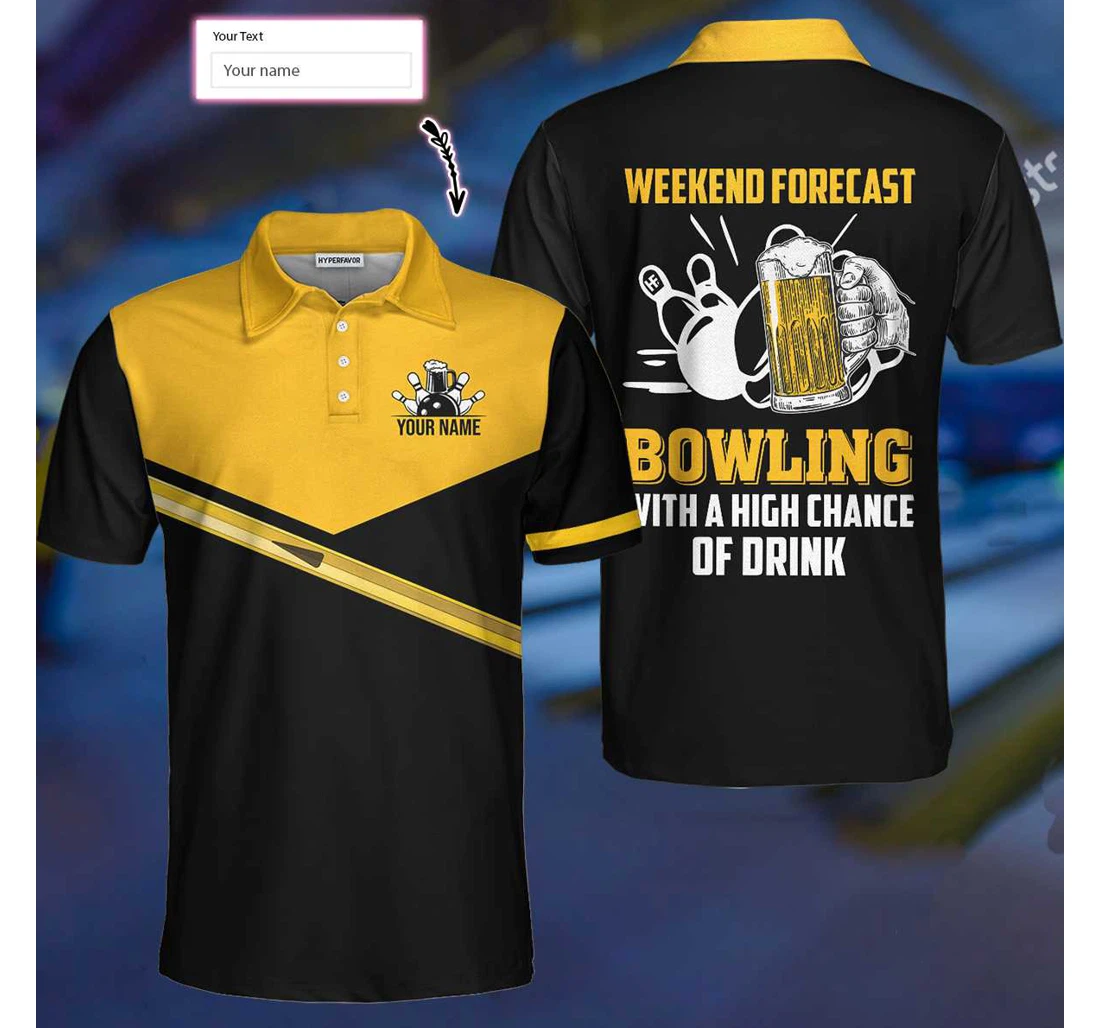 Personalized Bowling Weekend Forecast Bowling To Get Your Dad Father S Day - Polo Shirt