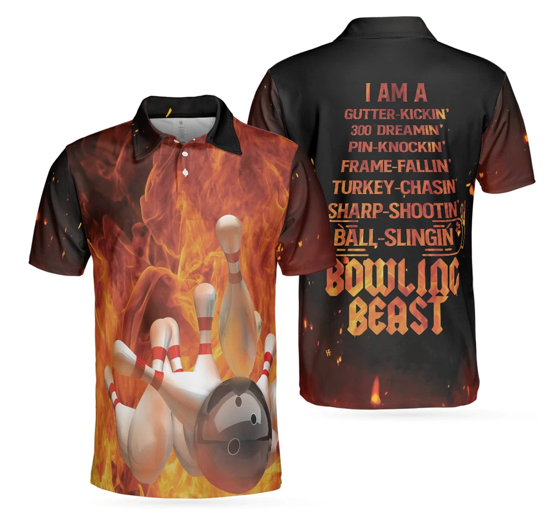 Personalized I M A Bowling Beast Bowling To Get Your Dad Father S Day - Polo Shirt