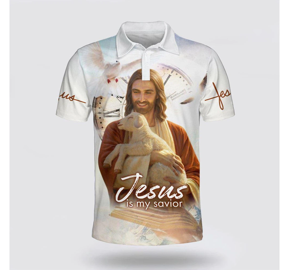 Personalized Lamb And Jesus Christian Families - Polo Shirt