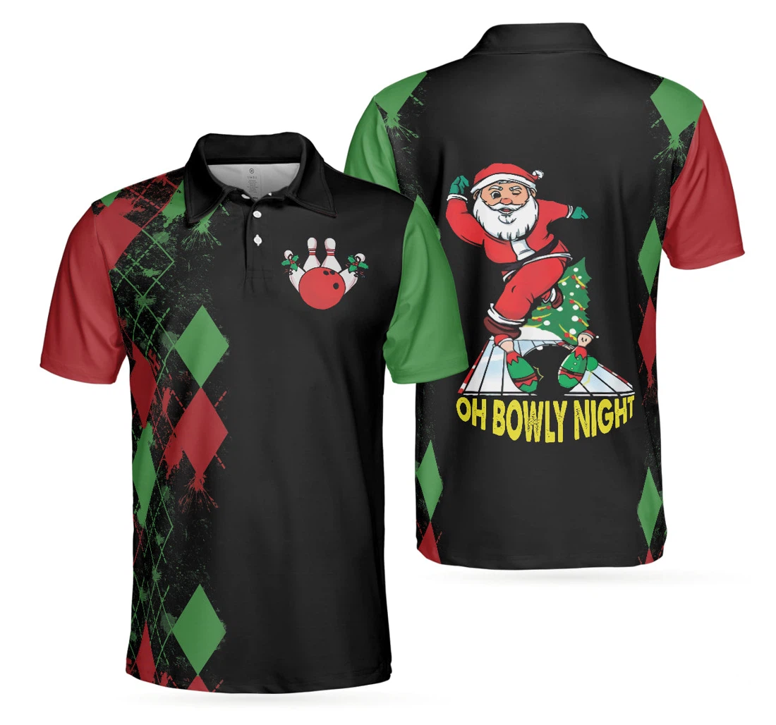 Personalized Christmas Themed Design Bowling To Get Your Dad Father S Day - Polo Shirt