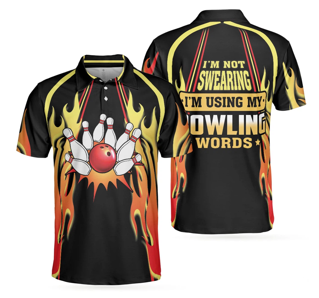 Personalized Flame Tenpin Bowling Bowling To Get Your Dad Father S Day - Polo Shirt