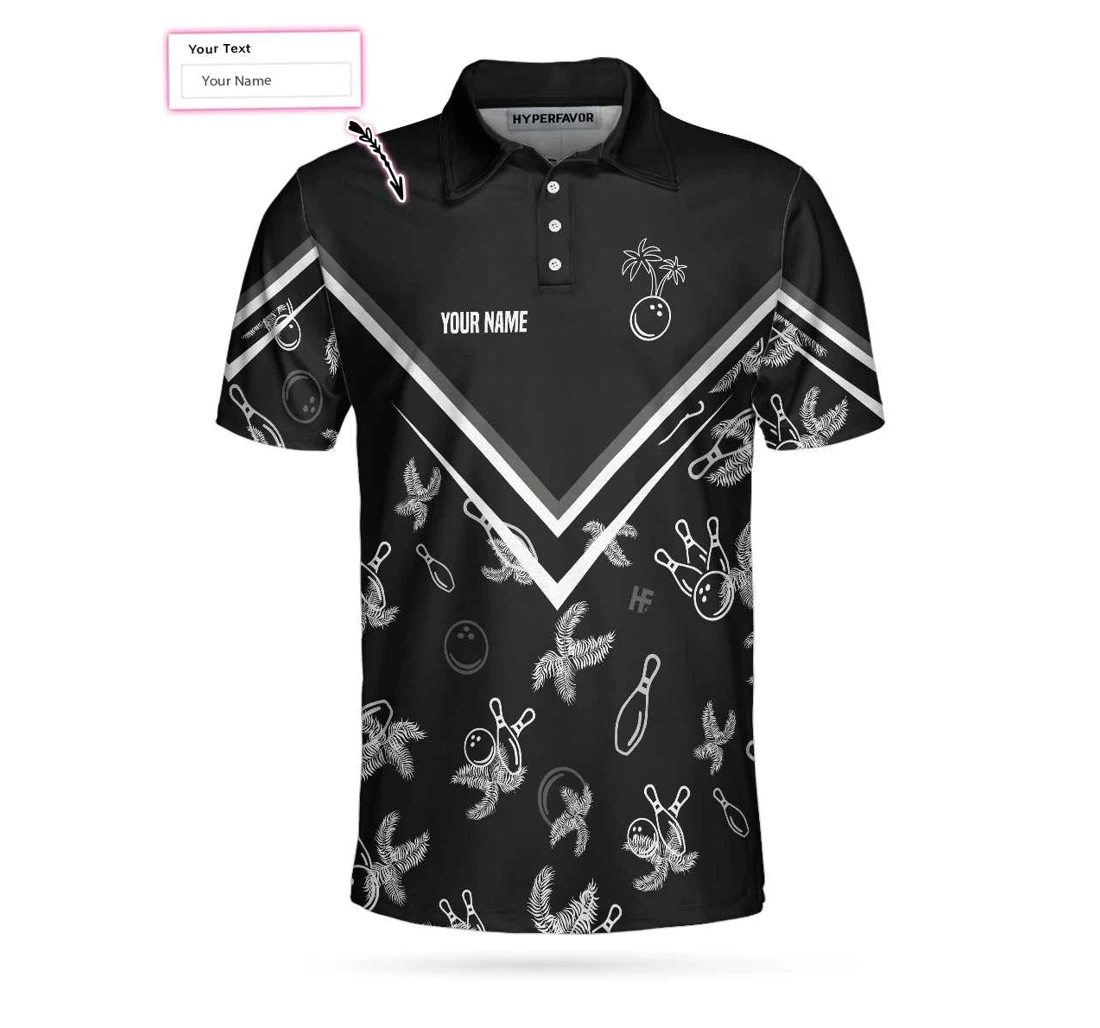 Personalized Bowling And Tree Pattern Bowling To Get Your Dad Father S Day - Polo Shirt