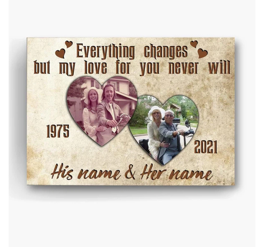 Poster, Canvas - Personalized Couple From Husband Wife Romantic Quotes Saying Vintage Custom Name Valentine's Day Print Framed Wall Art