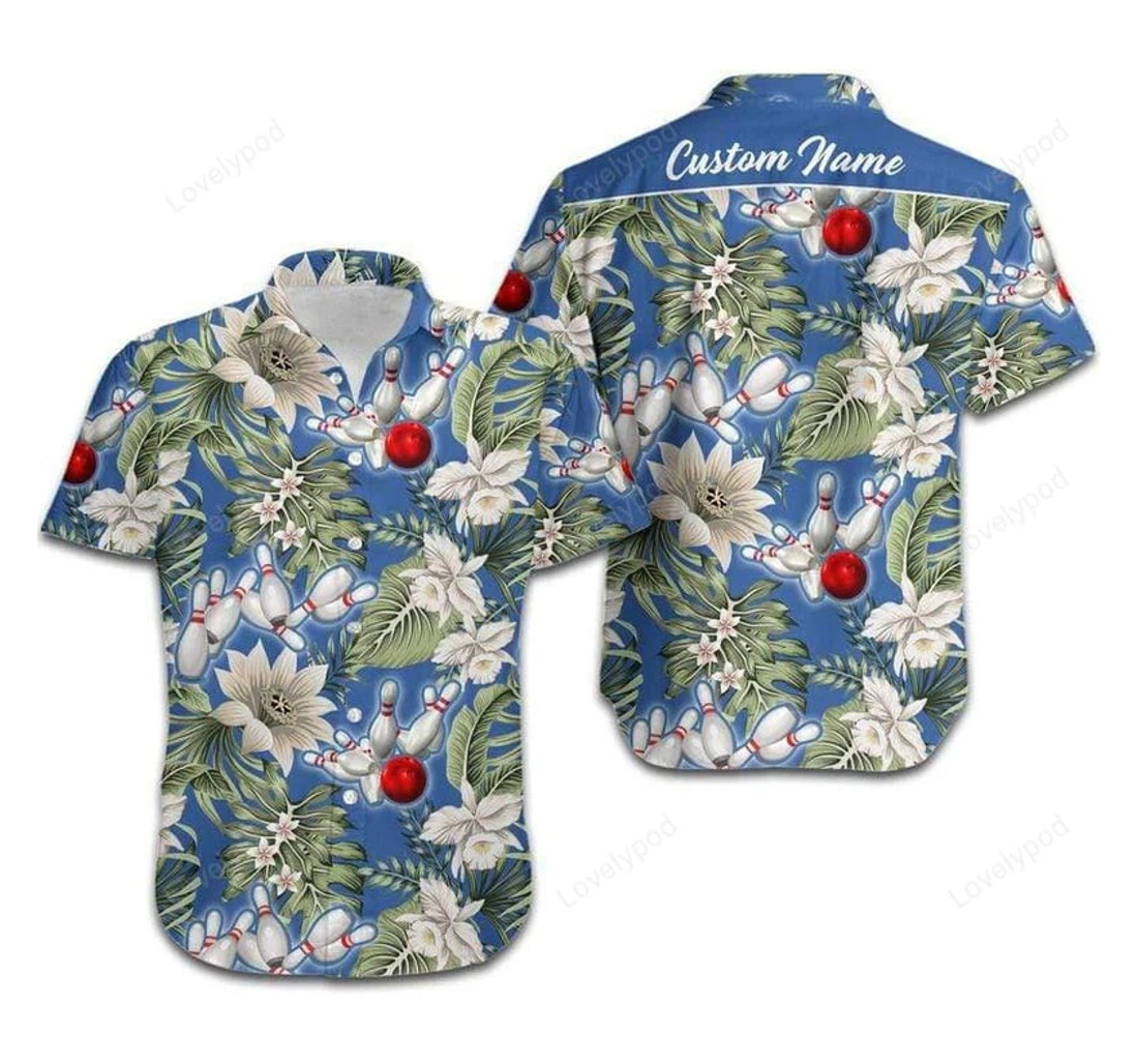 Personalized Bowling In Custom Name Hawaiian Shirt, Button Up Aloha Shirt For Men, Women