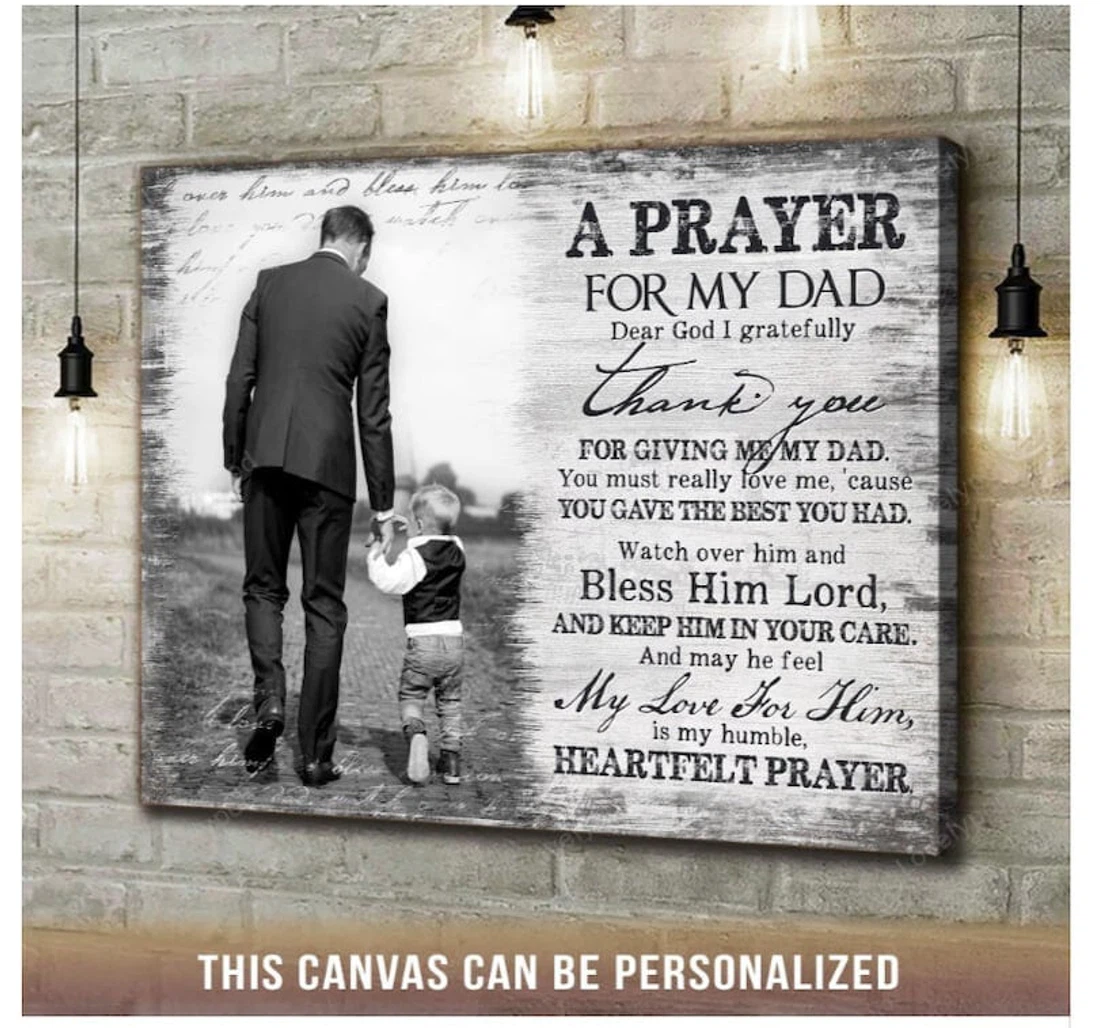 Poster, Canvas - Personalized Custom Father Happy Fathers Day Dad Thoughtful Dad Print Framed Wall Art