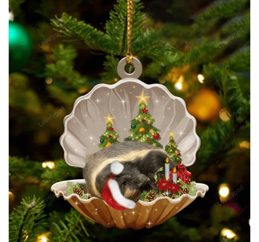 Personalized Honey Badgersleeping Pearl In Christmas Ornament