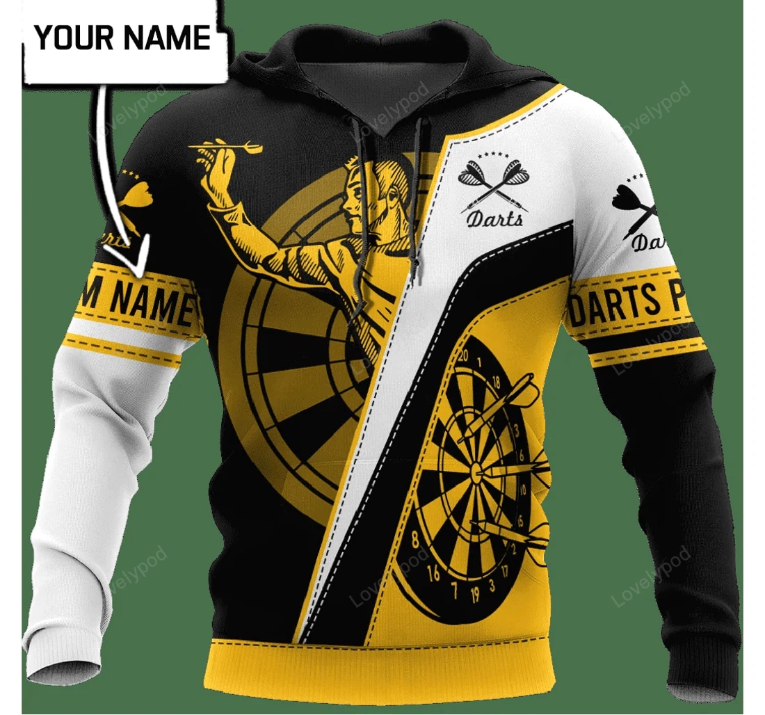 Personalized Darts Love Custom Name Dart - 3D Printed Pullover Hoodie