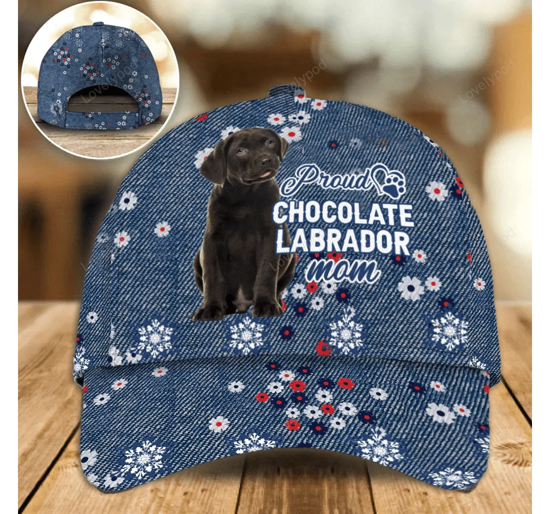 Personalized With Pet Photo Black Labrador Proud Mom For Pet Lover Unisex Snapback, Classic Baseball Cap