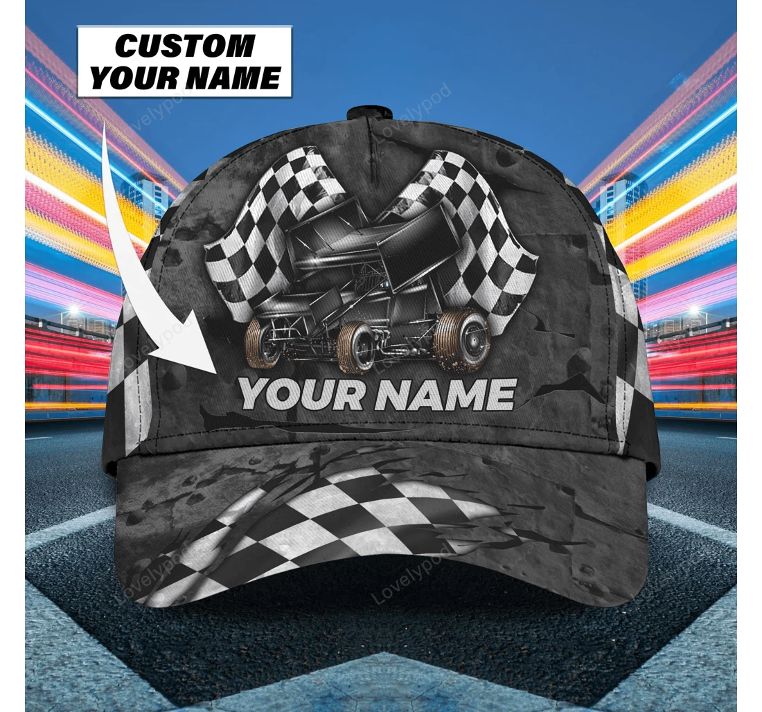 Personalized D All Over Print Racing Classic Dirt Racing And Racing Unisex Snapback, Classic Baseball Cap