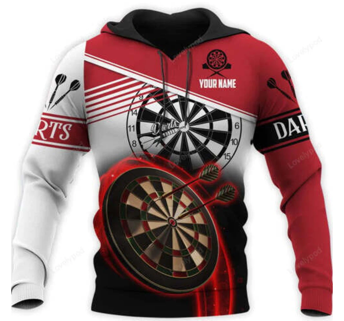 Personalized Custom Name Dart Player Dart - 3D Printed Pullover Hoodie