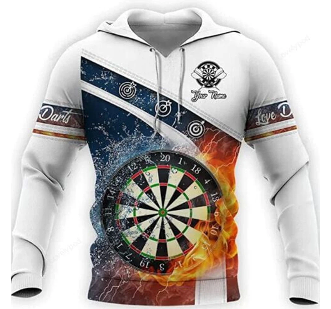 Personalized Dart Dart Fire Water Pattern Dart - 3D Printed Pullover Hoodie