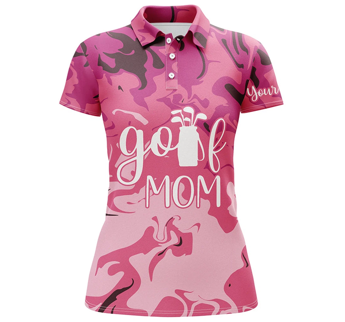 Personalized Golf Custom Name Pink Mama Golf Tee Mother's Day Mom Golfer Mom Nqs - Polo Shirt
