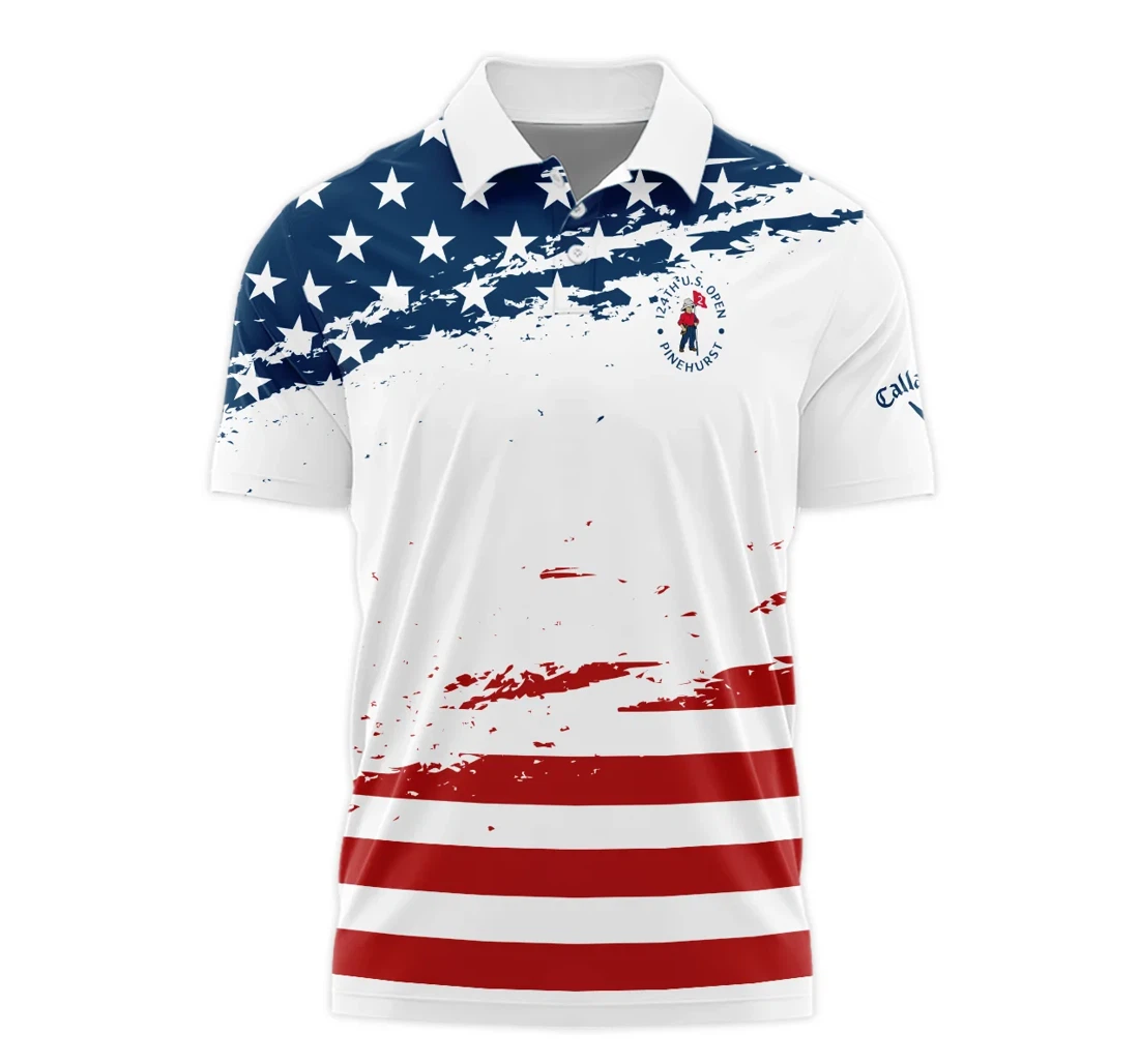 Personalized Th U S Open Pinehurst Special Version Callaway Blue Red White Color - Polo Shirt