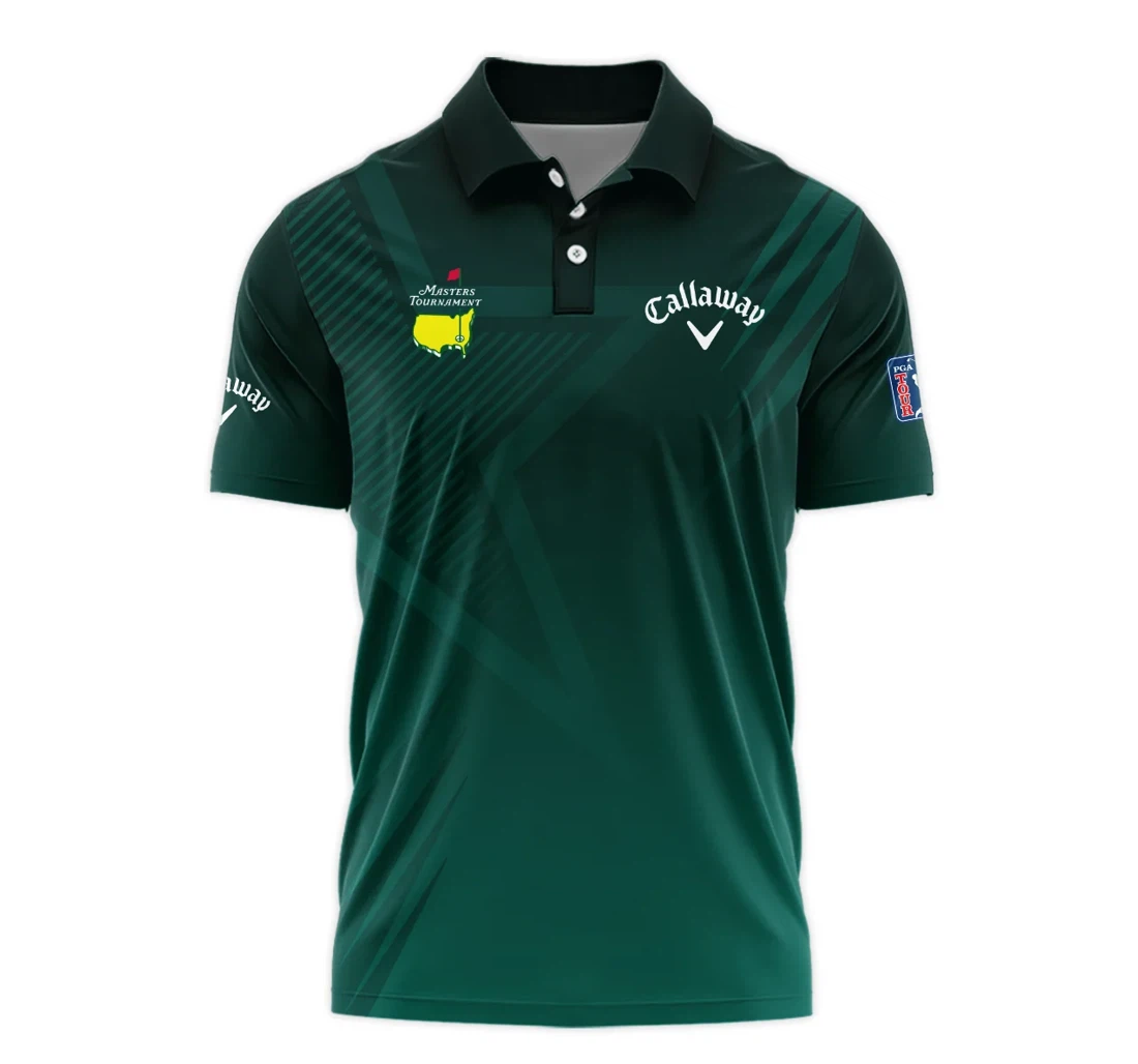 Personalized Sports Callaway Masters Tournament Star Pattern Dark Green Gradient Golf - Polo Shirt