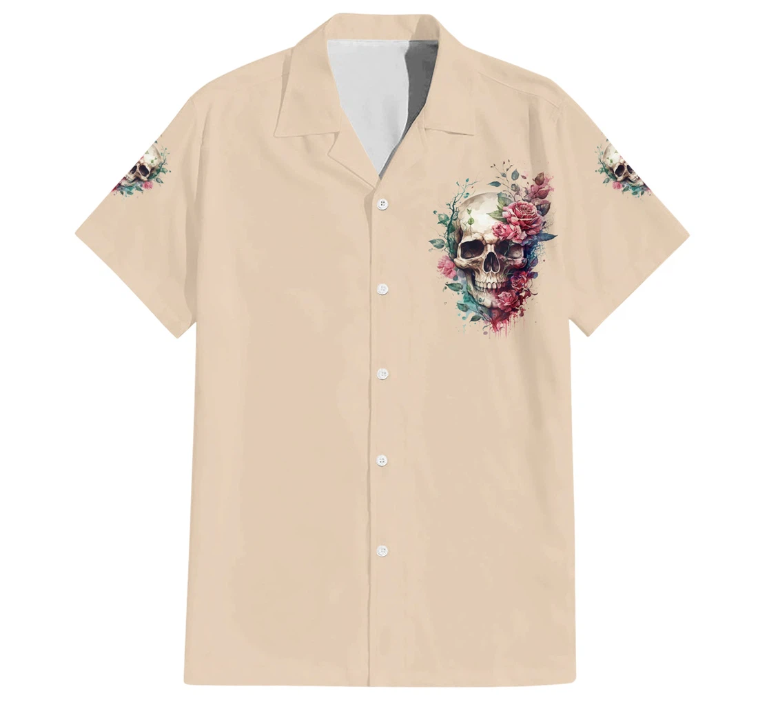 Personalized Fresh Out Of F Watercolor Skull Ts Hawaiian Shirt, Button Up Aloha Shirt For Men, Women
