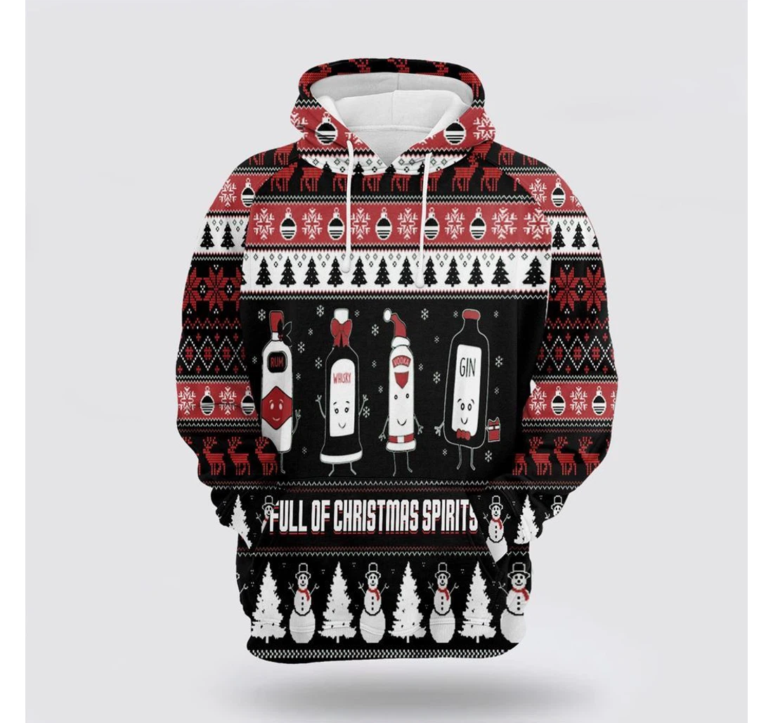 Personalized Christmas Of Christmas Spirits - 3D Printed Pullover Hoodie