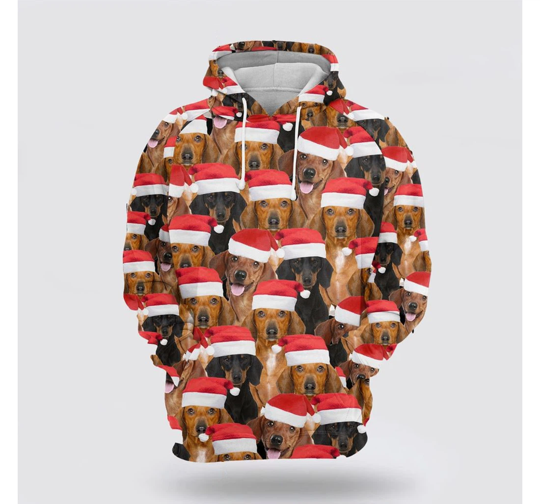 Personalized Christmas Dachshund Christmas Group - 3D Printed Pullover Hoodie