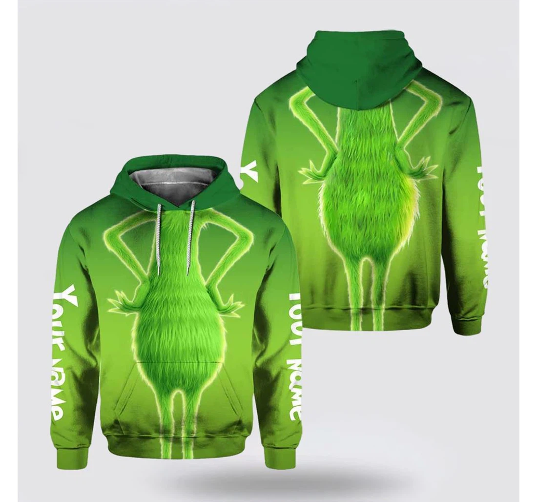 Personalized Christmas Merry Christmas Grich - 3D Printed Pullover Hoodie