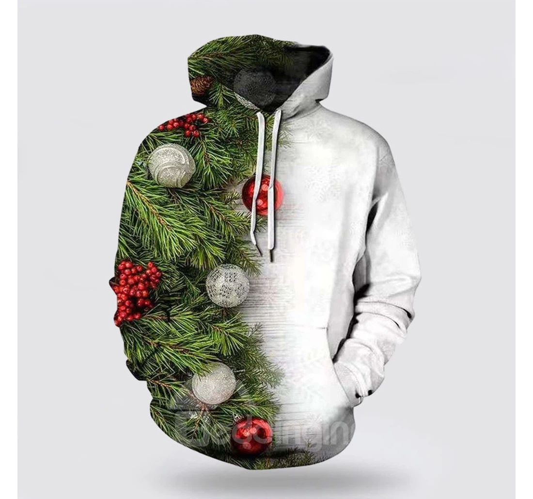 Personalized Christmas Christmas Tree - 3D Printed Pullover Hoodie