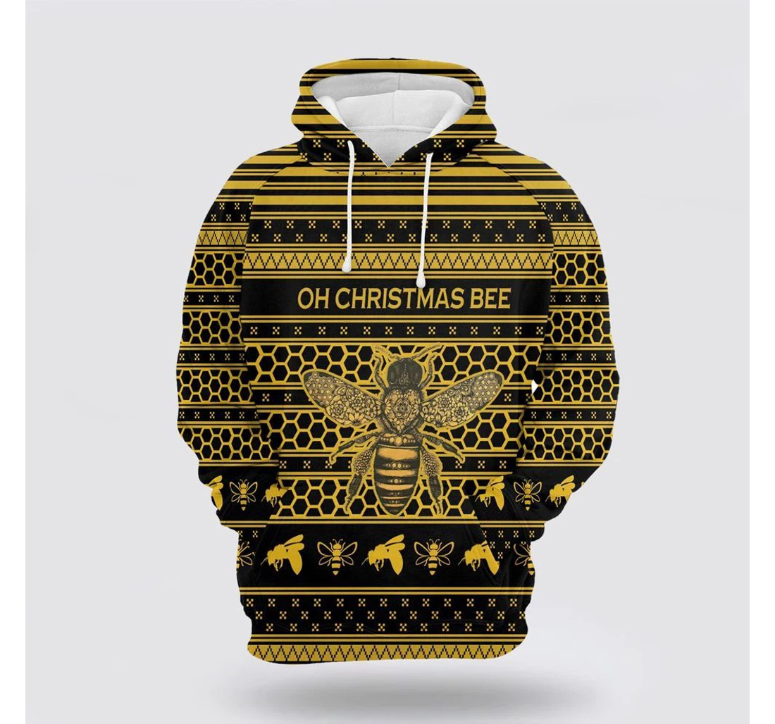 Personalized Christmas Christmas Bee - 3D Printed Pullover Hoodie