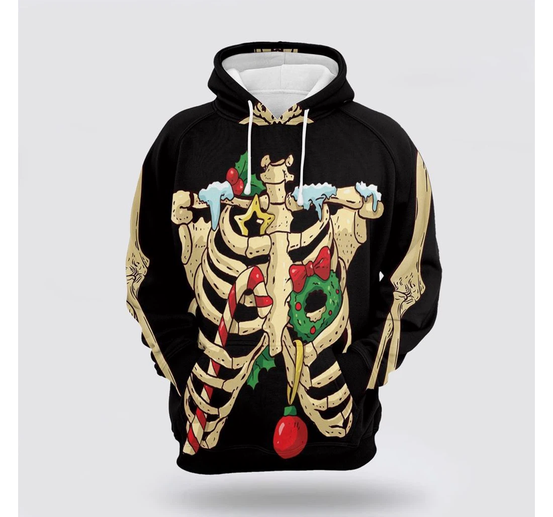 Personalized Christmas Skeleton Christmas - 3D Printed Pullover Hoodie