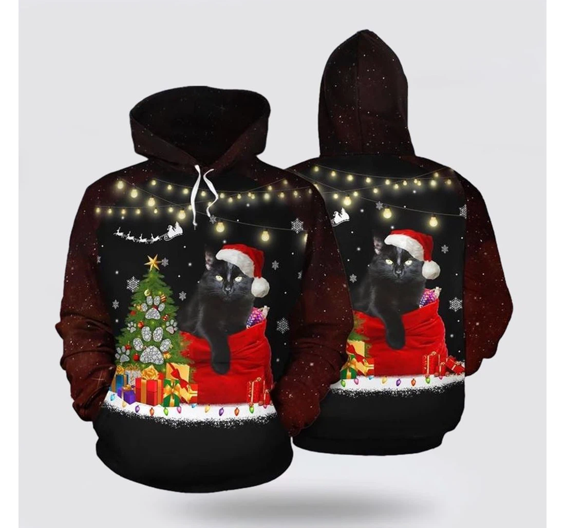 Personalized Christmas Cat Christmas Awesome - 3D Printed Pullover Hoodie