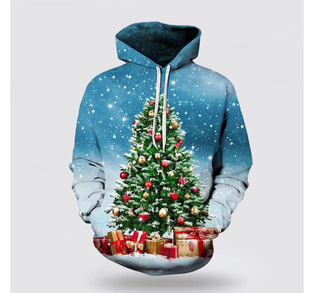 Personalized Christmas Christmas Tree - 3D Printed Pullover Hoodie