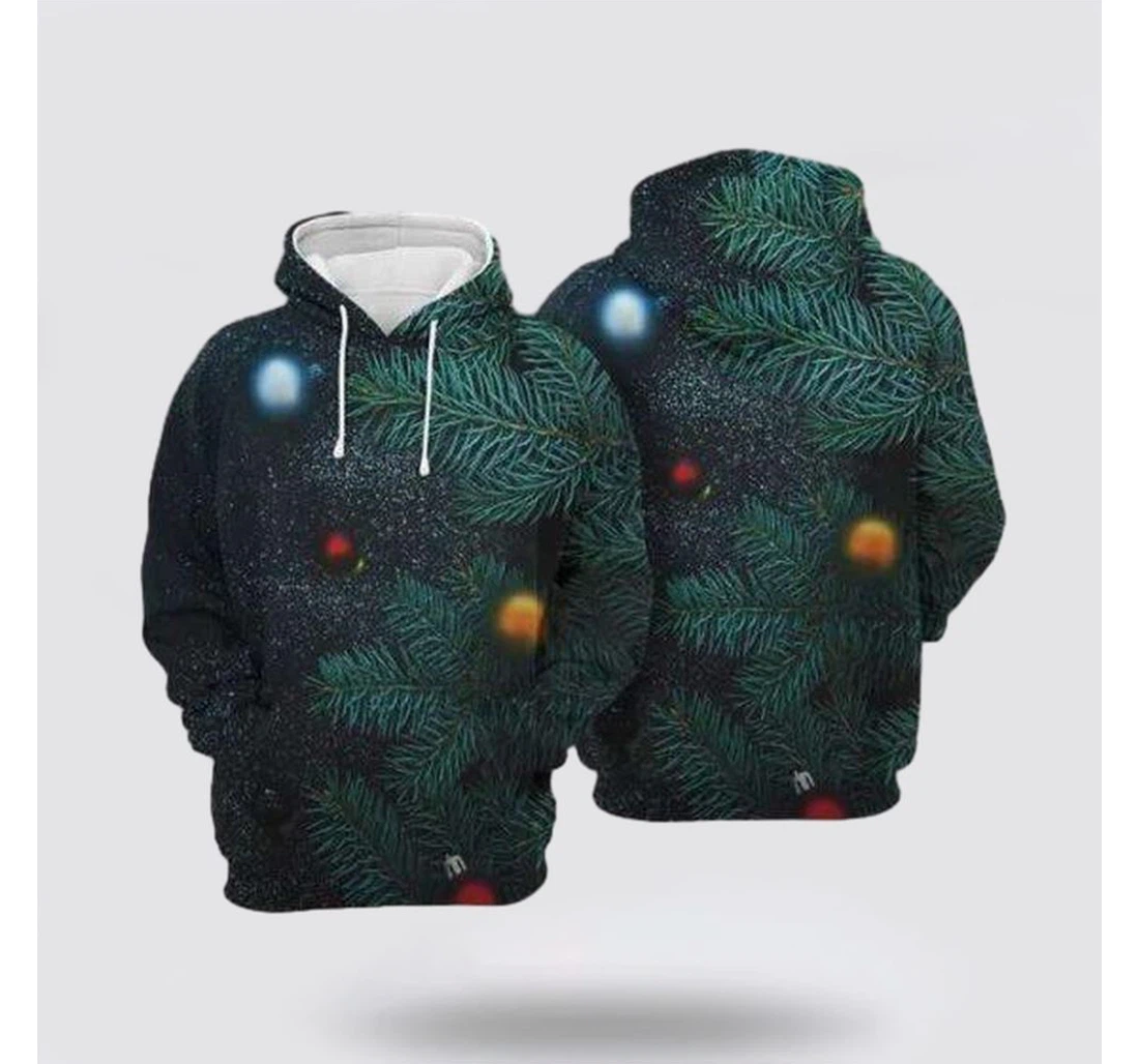 Personalized Christmas Christmas Tree Green - 3D Printed Pullover Hoodie