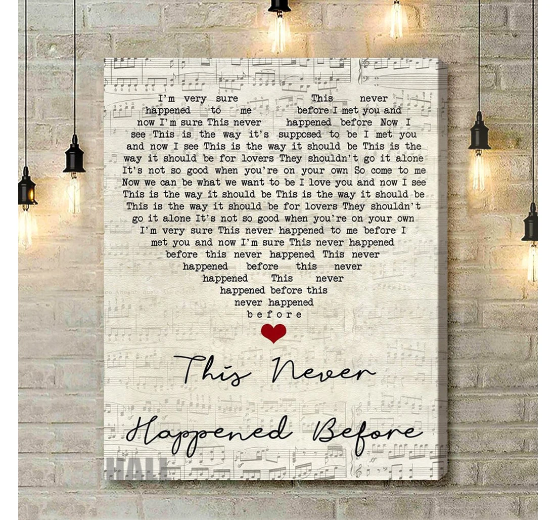 Poster, Canvas - Paul Mccartney This Never Happened Before Script Heart Song Lyric Print Frames Print Framed Wall Art