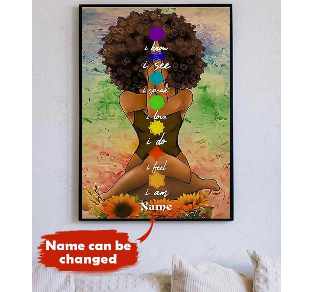 Poster, Canvas - Melanin Black Girl Personalized Idea Mothers Day Fathers Day S Print Framed Wall Art