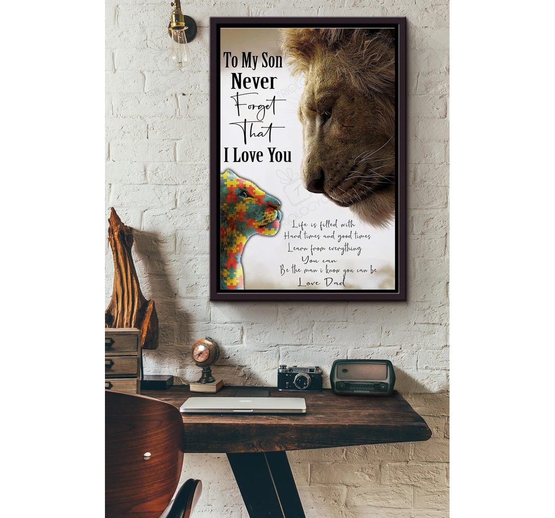 Poster, Canvas - To My Son Never Forget That I Love You_kmwrdlr Matte Print Framed Wall Art