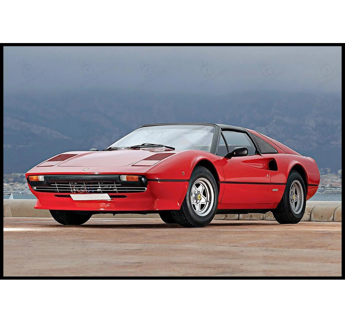 Poster, Canvas - Magnum Pi Car Print Framed Wall Art