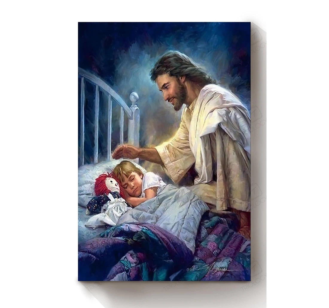Poster, Canvas - Jesus Christ And Child Mormon Baby Shower Miscarriage Print Framed Wall Art