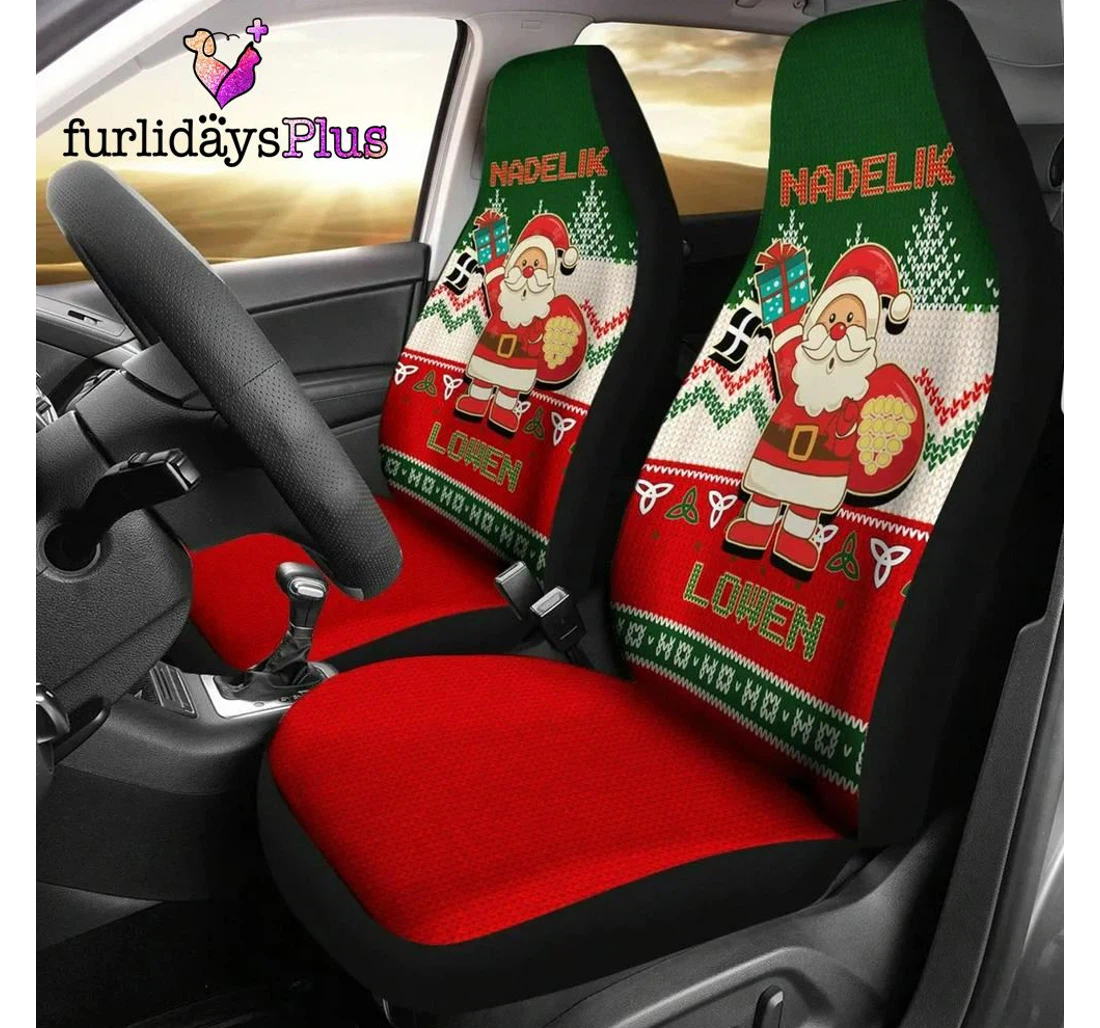 Personalized Christmas Cornwall Celtic Christmas Cornish Santa Ugly Christmas Universal Front Car Seat Cover