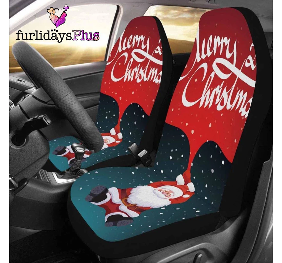 Personalized Christmas Merry Christmas Santa Universal Front Car Seat Cover