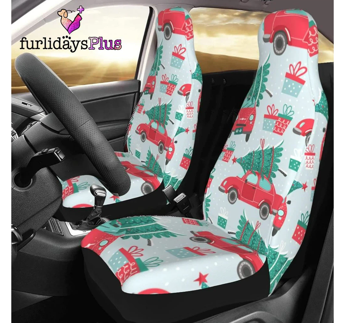 Personalized Christmas Christmas Tree Universal Front Car Seat Cover