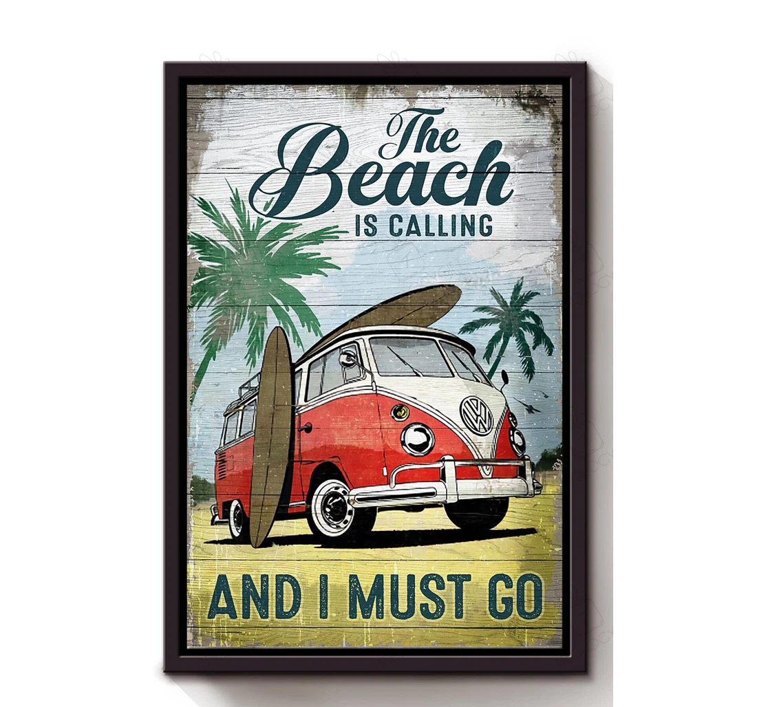Poster, Canvas - Special Edition Funny Beach Beach Sport Lover S Print Framed Wall Art