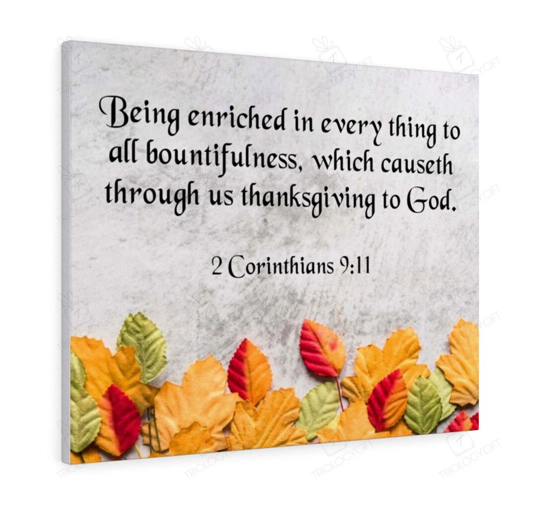 Poster, Canvas - Scripture Thanksgiving To God Corinthians Meaningful Unique Ideas S Print Framed Wall Art