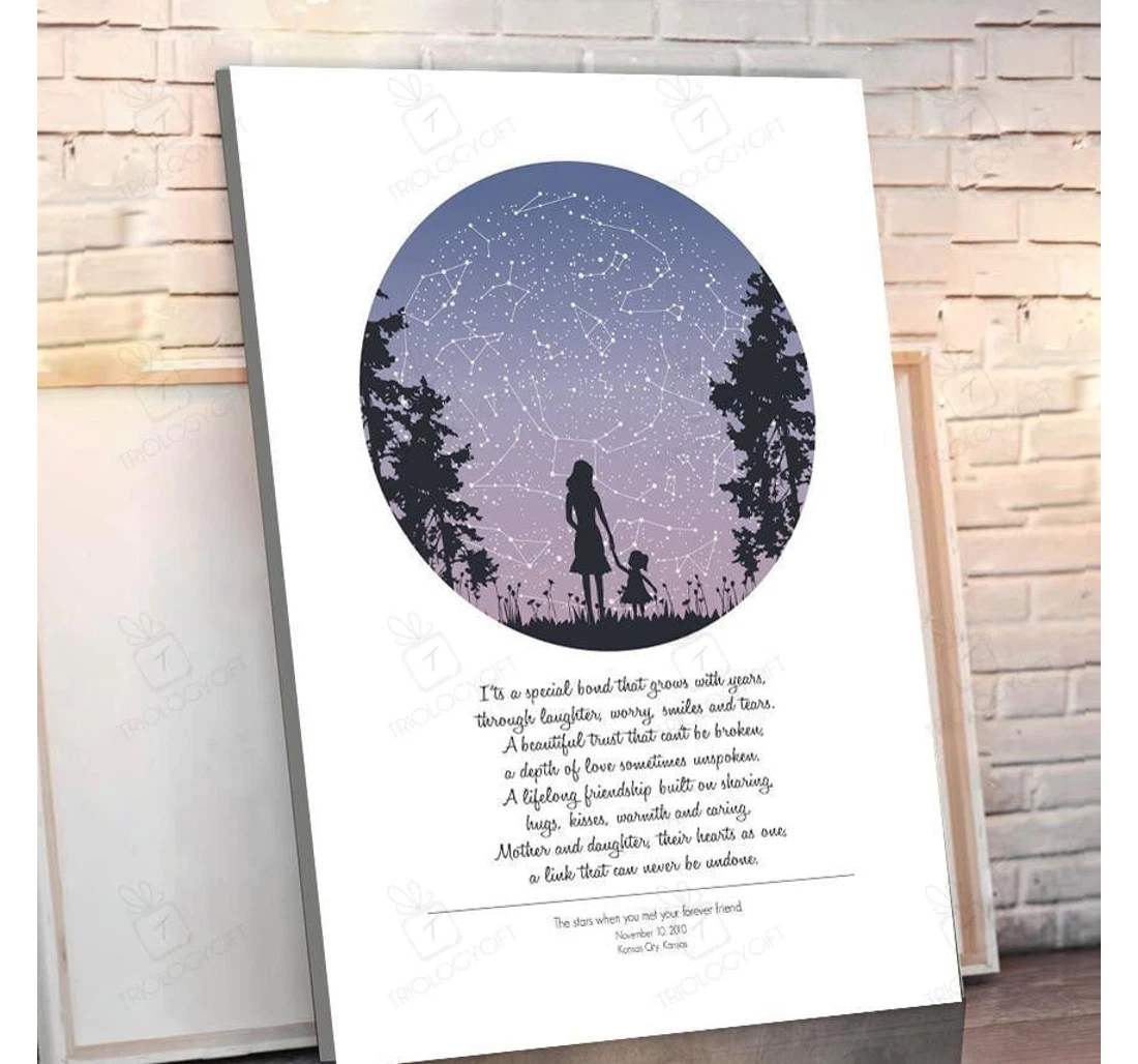 Poster, Canvas - Personalized Creations Mom And Daughter Special Bond Best Mothers Day Print Framed Wall Art