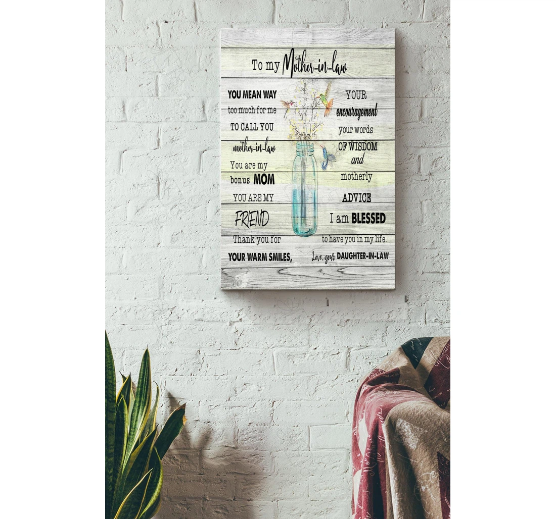 Poster, Canvas - To My Motherinlaw I Love You Gallery Mother Mothers Day Daughter Gallery Idea S Print Framed Wall Art
